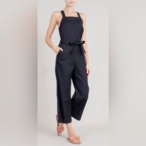 Level 99 Black Linen Blend Jumpsuit
